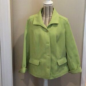 Chicos Green Pea Coat Size (3) XLarge 16